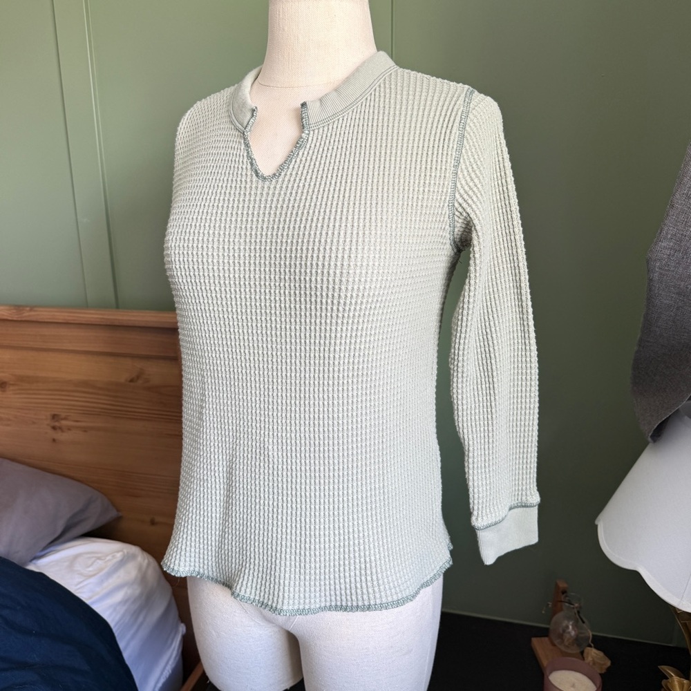 Madewell Sage Waffle Knit Top